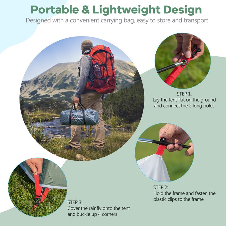 Costway 4 Person Tent with Carry Bag | Wayfair